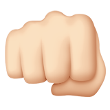 oncoming fist: light skin tone apple emoji png image
