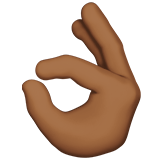 OK hand: medium-dark skin tone apple emoji png image