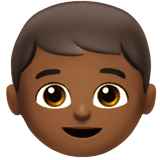 boy: medium-dark skin tone apple emoji png image