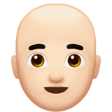 man: light skin tone, bald apple emoji png image