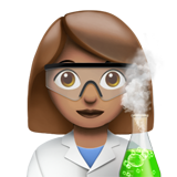 woman scientist: medium skin tone apple emoji png image