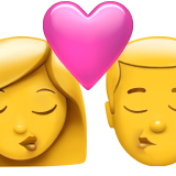 kiss: woman, man apple emoji png image