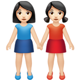 women holding hands: light skin tone apple emoji png image
