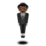 person in suit levitating: medium-dark skin tone apple emoji png image