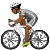 person biking: medium-dark skin tone apple emoji png image