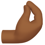 pinched fingers: medium-dark skin tone apple emoji png image