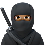 ninja: medium skin tone apple emoji png image