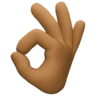 OK hand: medium-dark skin tone facebook emoji png image