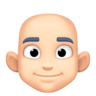 man: light skin tone, bald facebook emoji png image