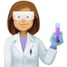 woman scientist: medium skin tone facebook emoji png image