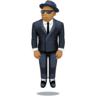 person in suit levitating: medium-dark skin tone facebook emoji png image