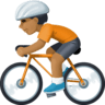 person biking: medium-dark skin tone facebook emoji png image