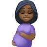 pregnant woman: dark skin tone facebook emoji png image