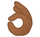 OK hand: medium-dark skin tone google emoji png image