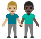 men holding hands: medium-light skin tone, dark skin tone google emoji png image
