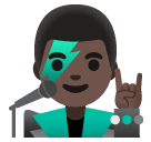 man singer: dark skin tone google emoji png image