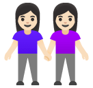 women holding hands: light skin tone google emoji png image