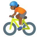 person biking: medium-dark skin tone google emoji png image