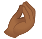 pinched fingers: medium-dark skin tone google emoji png image