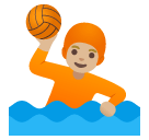 person playing water polo: medium-light skin tone google emoji png image