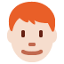 man: light skin tone, red hair twitter emoji png image