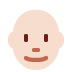 man: light skin tone, bald twitter emoji png image