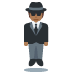 person in suit levitating: medium-dark skin tone twitter emoji png image