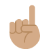 index pointing up: medium skin tone twitter emoji png image